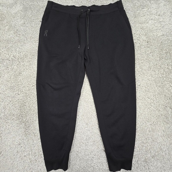Run On Clouds Sweatpants‎ Mens XL Black Drawstring Stretch Athleisure Active - Picture 1 of 16